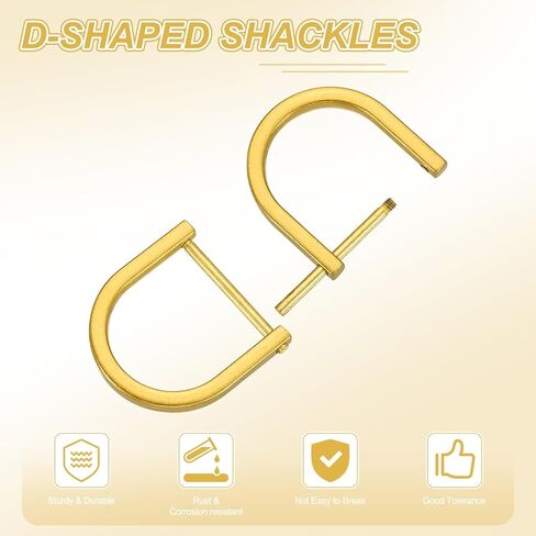 PATIKIL 1 Inch D-Rings Screw in Shackle, 4 Pcs Horseshoe Clasp U Shape D Rings with Screwdriver for Purse Keychain Strap Buckle DIY Leather Craft, Gold in Saudi Arabia