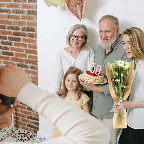 50 قطعة من ورق تغليف الزهور من POIBYE مع نافذة شفافة وشريطين من الألوان، Papel Para Ramos De Flores لتغليف الهدايا وترتيبات الزهور in Saudi Arabia