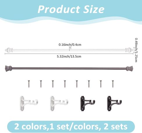 SUPERFINDINGS 2 Sets Dollhouse Curtain Rods Black White Mini Curtain Rod Iron Mini Curtain Pole Miniature Tiny House Accessories for Dollhouse Windows Kitchen Decor in Saudi Arabia