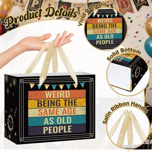 مضحك هدية عيد ميلاد حقيبة الحياة القديمة المادة التفاف ورقة خمر هدية عيد ميلاد حقيبة للرجال مع المناديل الورقية بطاقة المعايدة غريبة كونها في نفس العمر مثل أكياس عيد ميلاد كبار السن لأبي الجد الزوج Bday حزب Suppllies in Saudi Arabia