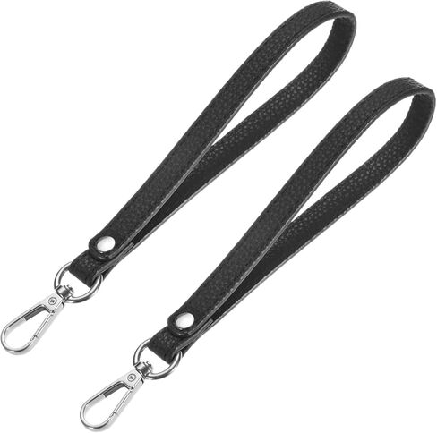 حزام معصم TIXIPEM [قطعتان] - حزام يد من جلد البولي يوريثان للمحفظة والمحفظة والقابض وحبل مفاتيح الهاتف المحمول - [بني-ذهبي-8.27 بوصة] حزام معصم بديل in Kuwait