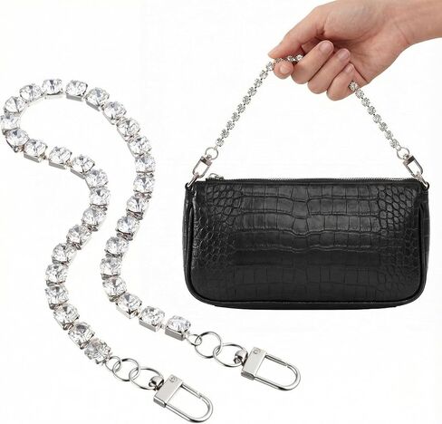 Hinly Bag Chain Charms 13.4 Inch Silver Vintage Purse Charms Strap Chain Replacement Accessories for Women's Crossbody Shoulder Wallet Purses Handbags Decoration in Saudi Arabia
