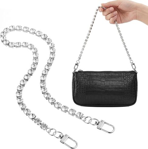 Hinly Bag Chain Charms 13.4 Inch Silver Vintage Purse Charms Strap Chain Replacement Accessories for Women's Crossbody Shoulder Wallet Purses Handbags Decoration in Saudi Arabia
