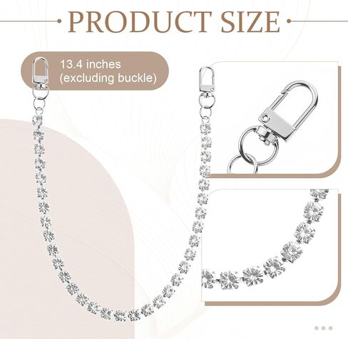 Hinly Bag Chain Charms 13.4 Inch Silver Vintage Purse Charms Strap Chain Replacement Accessories for Women's Crossbody Shoulder Wallet Purses Handbags Decoration in Saudi Arabia