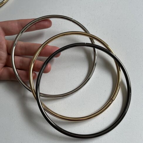 8 Pcs Metal Ring Bag Handle, 4.33 Inch Round Replacement Purse Handles for Handbag Hardware DIY Making, 3 Colors in Kuwait