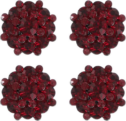 PATIKIL 4pcs Rhinestone Buttons for Clothing, 0.9"(24mm) Flower Crystal Buttons Diamond Embellishments Sew on Bulk for Crafts DIY Sewing Clothing Jewelry Making Decorative, Black in Saudi Arabia