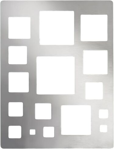 قالب مربع PH PandaHall 304 من الفولاذ المقاوم للصدأ لصياغة ورقة استنسل معدنية للرسم قالب رسم هندسي للفنان الرسم وحرف القصاصات وتقويم سجل القصاصات 7.5 × 10 بوصة in Saudi Arabia