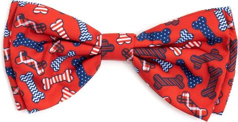 THE WORTHY DOG Pet Bow Tie for Dogs & Cats – Soft Printed Polyester Collar Bow Tie with Touch Fastener, Attaches to Any Collar - Chomp Pattern, Blue, Small in Saudi Arabia