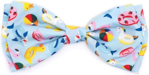 THE WORTHY DOG Pet Bow Tie for Dogs & Cats – Soft Printed Polyester Collar Bow Tie with Touch Fastener, Attaches to Any Collar - Chomp Pattern, Blue, Small in Saudi Arabia