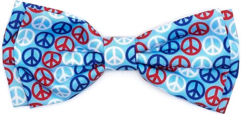 THE WORTHY DOG Pet Bow Tie for Dogs & Cats – Soft Printed Polyester Collar Bow Tie with Touch Fastener, Attaches to Any Collar - Chomp Pattern, Blue, Small in Saudi Arabia