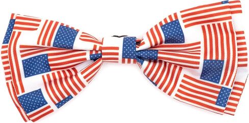 THE WORTHY DOG Pet Bow Tie for Dogs & Cats – Soft Printed Polyester Collar Bow Tie with Touch Fastener, Attaches to Any Collar - Chomp Pattern, Blue, Small in Saudi Arabia