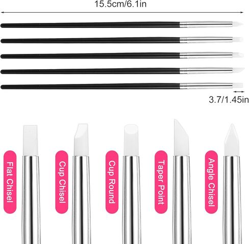 5PCS Professional Silicone Rubber Tip Paint Pens Brushes, Silicone Paint Brush, Flexible Clay Sculpting Tools, Color Shapers Brushes for Handicraft, Carving, Pottery, Drawing and Nail Design in Saudi Arabia