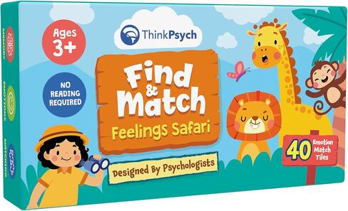Find & Match - Feelings Safari | Animals & Emotions Matching Memory Game for Kids | Ages 3+ | Social Emotional Learning Toys and Activities | Play Therapy Games in Kuwait
