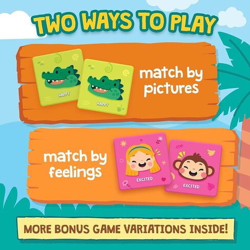 Find & Match - Feelings Safari | Animals & Emotions Matching Memory Game for Kids | Ages 3+ | Social Emotional Learning Toys and Activities | Play Therapy Games in Kuwait