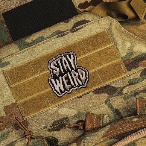 Stay Weird, Embroidered Tactical Morale Patches Funny Meme Hook and Loop Military Patch for DIY Applique Accessories, Bag, Molle Vest, Hat, Jackets, Clothing, Backpack in Saudi Arabia