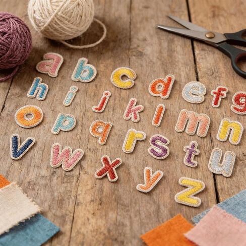 52 قطعة صغيرة من حرف A-Z حديد على الرقع، 26 رقعة مزخرفة مطرزة على شكل حرف أبجدي، خياطة ملونة على رقع تطريز للملابس على ظهره وسترة جان وسترة وقبعة وحقيبة تزيين يدوية للخياطة in Saudi Arabia