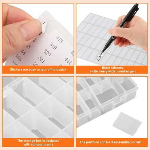 Embroidery Floss Organizer, Cross Stitch Thread Storage Set with 100 Pcs Floss Bobbins, Winder, Marker and Stickers, Removable 24 Compartments Case for Craft DIY Sewing Storage in Kuwait