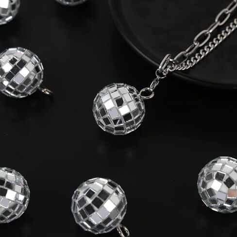 24 Pcs Disco Ball Charms Mini Mirror Disco Balls Decor Small Disco Ball Beads for Jewelry Making Earring Bracelet DIY Crafts Keychain Pendant Ornaments 1 Inch in Saudi Arabia