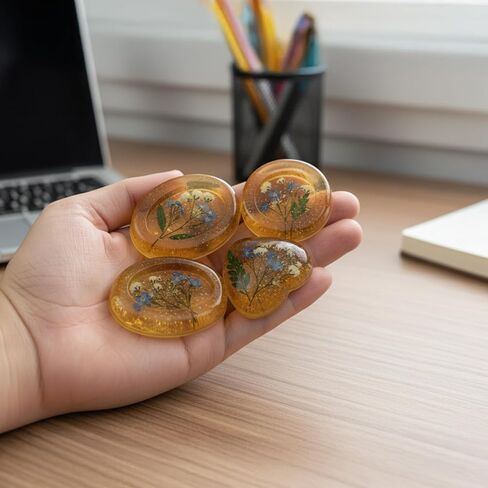 DIY Resin Silicone Molds for Thumb Worry Stones, 4 Unique Designs: Heart, Round, Oval, Teardrop - Stress Relief & Anxiety Meditation Pocket Stones - Perfect for Epoxy Casting in Saudi Arabia