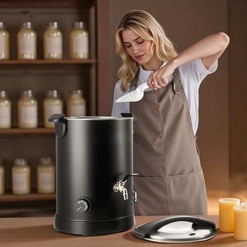 VEVOR 20Lbs Wax Melter for Candle Making, Fast and Even Heating, with Easy Pour Spout and Temperature Control, Hourglass Base for Non-Stick Smooth Flow, Wax Melting Pot for Making Candles Soaps in Saudi Arabia