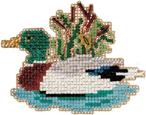 Mill Hill Mallard Beaded Counted Cross Stitch Ornament Kit 2010 Autumn Harvest MH18-0206 in Saudi Arabia