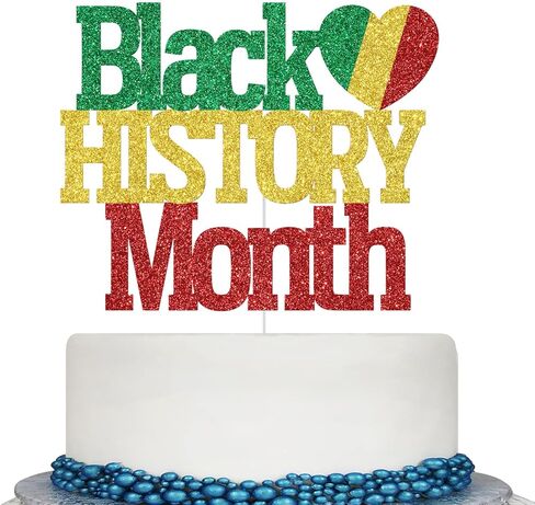 Black History Month Cake Topper, Honoring The Past Inspiring The Future, Black History Party Decor, African American Inspirational Freedom Party Decorations Glitter in Saudi Arabia