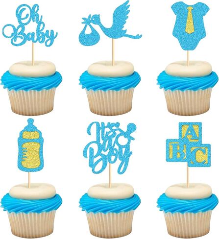 32Pcs Printed Baby Girls Cupcake Toppers It's a Girl Pink Bear Nipple Feeder Trojans Stroller Cupcake Picks for Baby Shower Pink Girls Birthday It's A Girl Gender Reveal Party Decoration in Kuwait