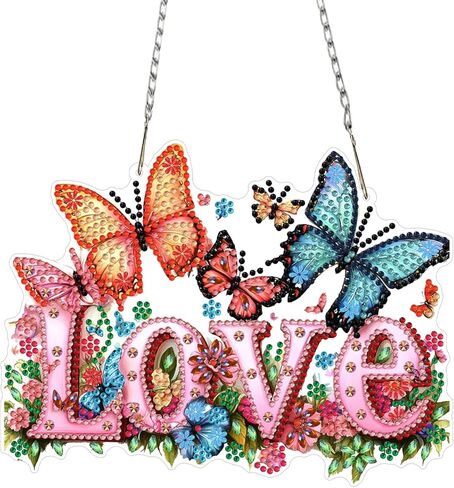 KEYIFA القديس باتريك مجموعة الطلاء الماسي، DIY Lucky Girl Diamond Art للبالغين، قلادة الماس على شكل خاص من حجر الراين نافذة معلقة الحلي حديقة المنزل جدار الباب الديكور، عرض 20 سم in Saudi Arabia