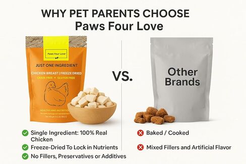 Organic Freeze Dried Dog & Cat Treats - Single Ingredient, Grain Free Food Toppers for Healthy Pets, No Fillers or Preservatives (Pack of 1, Chicken) in Saudi Arabia