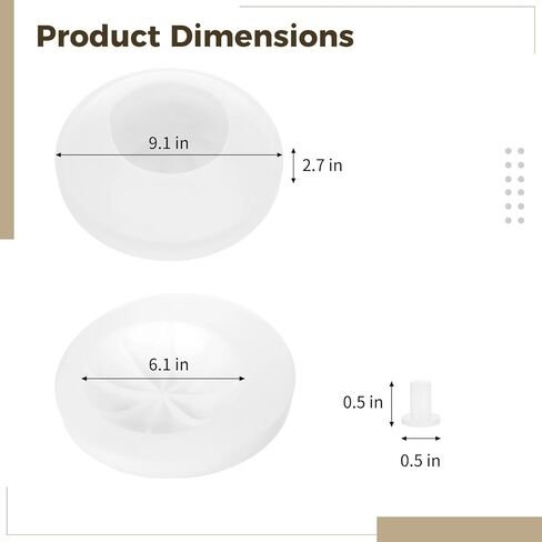 Large Round Container Silicone Mold, Irregular Resin Concrete Bowl Molds for Craft, Jewelry Candle Holder Mold with a Hole Puncher for DIY Plaster Candle Pot Making in Saudi Arabia