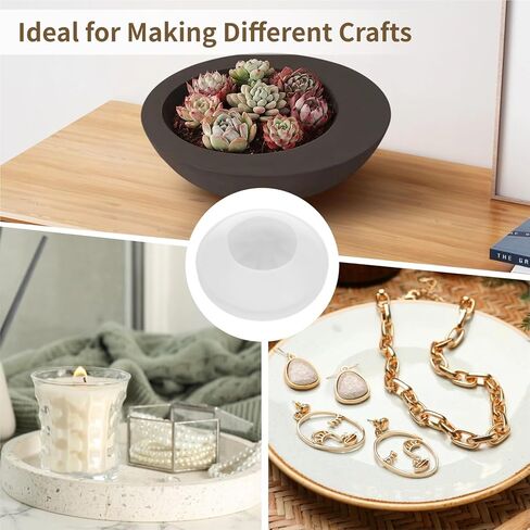Large Round Container Silicone Mold, Irregular Resin Concrete Bowl Molds for Craft, Jewelry Candle Holder Mold with a Hole Puncher for DIY Plaster Candle Pot Making in Saudi Arabia