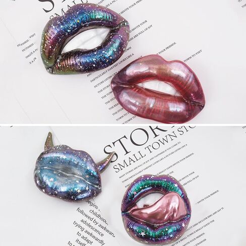 BIGEBO 4 pcs Lips Resin Mold, 3D Mouth Silicone Casting Molds for Resin DIY Home Decoration Halloween Ornament in Saudi Arabia