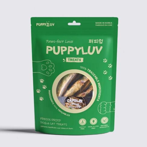 Puppyluv تجميد حلوى بولوك المجففة للكلاب والقطط، صيد بري، مكون واحد، نسبة عالية من البروتين الطبيعي وزيت السمك، خالي من الحبوب، خالي من الغلوتين، 3.0 أونصة in Kuwait
