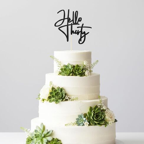 Hello Thirty Cake Topper Black Glitter 30th Birthday Cake Decorations Happy 30th Birthday Anniversary Party Decorations Supplies For Her And Him Women Happy Birthday Party Supplies in Saudi Arabia