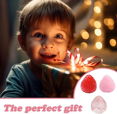 3Pcs Big Tabas Strawberry Squeeze Toys, Sticky Stress Relief Cute Fruit Toy for Kids Adults Christmas Halloween Decoration Gift in Saudi Arabia