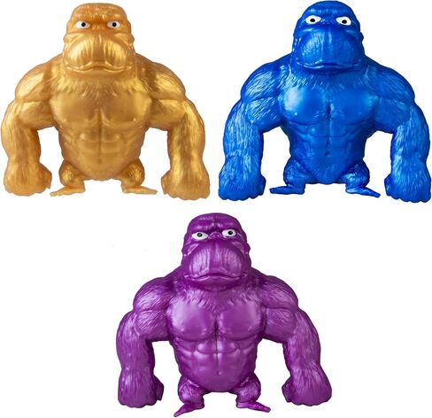 ORB Mega Precious Metals Funkee Monkee 3 Pack - Metallic Colored Stretchy, Squishy, Funny Monkeys - Perfect to Squeeze for Stress Relief - Fun Collectible Sensory and Fidget Toys for Kids and Adults in Kuwait