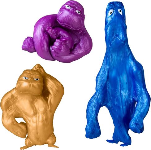 ORB Mega Precious Metals Funkee Monkee 3 Pack - Metallic Colored Stretchy, Squishy, Funny Monkeys - Perfect to Squeeze for Stress Relief - Fun Collectible Sensory and Fidget Toys for Kids and Adults in Kuwait