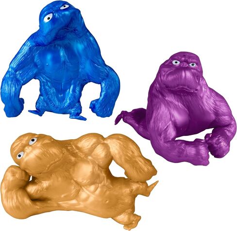 ORB Mega Precious Metals Funkee Monkee 3 Pack - Metallic Colored Stretchy, Squishy, Funny Monkeys - Perfect to Squeeze for Stress Relief - Fun Collectible Sensory and Fidget Toys for Kids and Adults in Kuwait