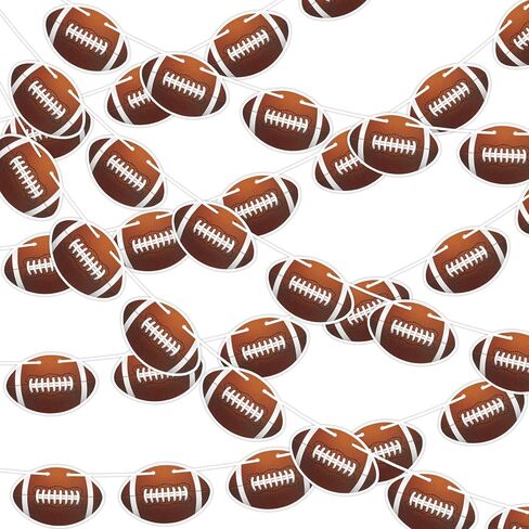 MARFOREVER 6 Pack Football Party Banner Decorations, NO DIY Pre-Strung Football Garlands Background Football Hanging Paper Cutouts Banner Flags for Bowl Game Supplies Sports Birthday Party Favors in Saudi Arabia