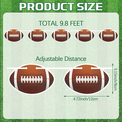 MARFOREVER 6 Pack Football Party Banner Decorations, NO DIY Pre-Strung Football Garlands Background Football Hanging Paper Cutouts Banner Flags for Bowl Game Supplies Sports Birthday Party Favors in Saudi Arabia