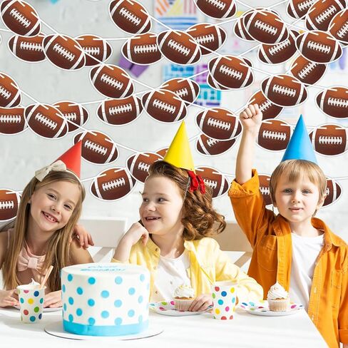 MARFOREVER 6 Pack Football Party Banner Decorations, NO DIY Pre-Strung Football Garlands Background Football Hanging Paper Cutouts Banner Flags for Bowl Game Supplies Sports Birthday Party Favors in Saudi Arabia