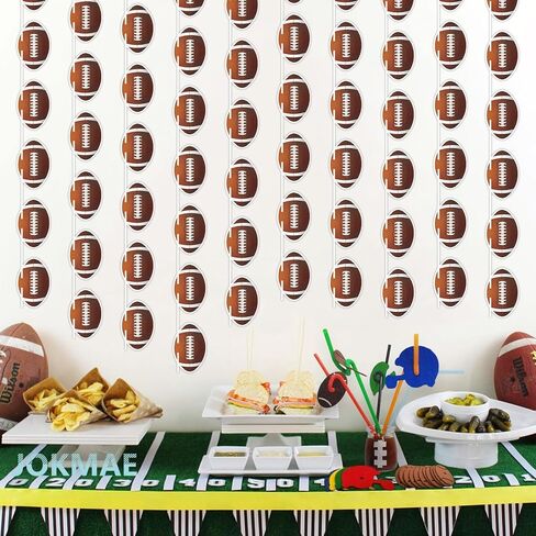MARFOREVER 6 Pack Football Party Banner Decorations, NO DIY Pre-Strung Football Garlands Background Football Hanging Paper Cutouts Banner Flags for Bowl Game Supplies Sports Birthday Party Favors in Saudi Arabia