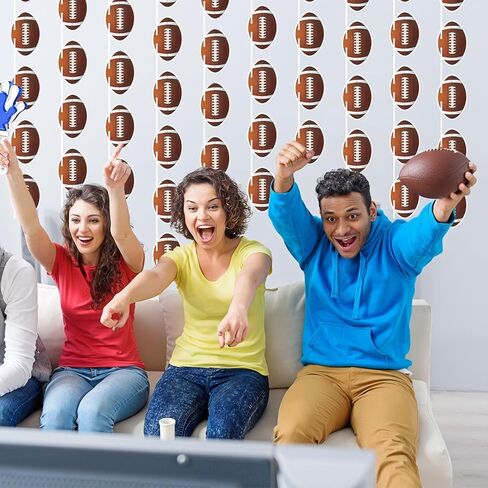 MARFOREVER 6 Pack Football Party Banner Decorations, NO DIY Pre-Strung Football Garlands Background Football Hanging Paper Cutouts Banner Flags for Bowl Game Supplies Sports Birthday Party Favors in Saudi Arabia