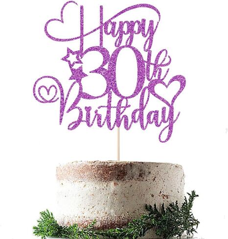 غلاف كعكة عيد الميلاد الثلاثين السعيد باللون الأرجواني اللامع، غلاف كعكة عيد الميلاد الثلاثين/الذكرى السنوية (أرجواني - 30) in Kuwait