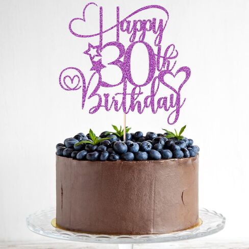 غلاف كعكة عيد الميلاد الثلاثين السعيد باللون الأرجواني اللامع، غلاف كعكة عيد الميلاد الثلاثين/الذكرى السنوية (أرجواني - 30) in Kuwait