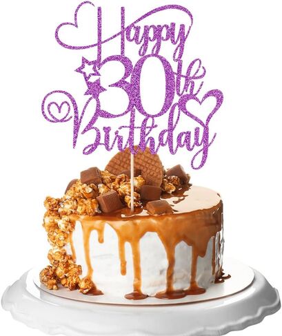 غلاف كعكة عيد الميلاد الثلاثين السعيد باللون الأرجواني اللامع، غلاف كعكة عيد الميلاد الثلاثين/الذكرى السنوية (أرجواني - 30) in Kuwait
