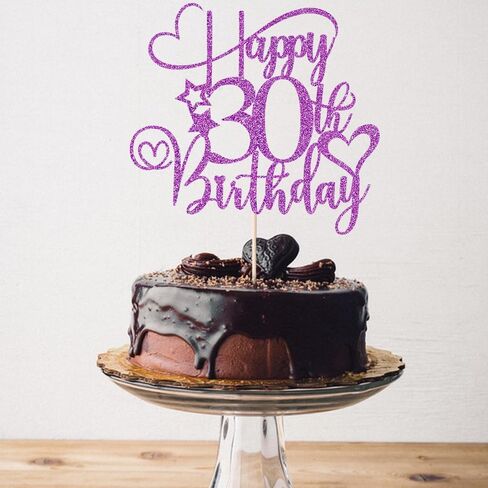 غلاف كعكة عيد الميلاد الثلاثين السعيد باللون الأرجواني اللامع، غلاف كعكة عيد الميلاد الثلاثين/الذكرى السنوية (أرجواني - 30) in Kuwait