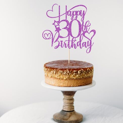 غلاف كعكة عيد الميلاد الثلاثين السعيد باللون الأرجواني اللامع، غلاف كعكة عيد الميلاد الثلاثين/الذكرى السنوية (أرجواني - 30) in Kuwait