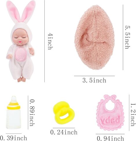 ONEST 5 Pieces 4 Inch Doll with Accessory Cute Dolls Mini Dolls with Clothes Mini Doll with Accessories in Saudi Arabia