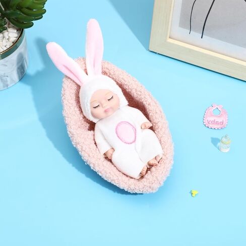 ONEST 5 Pieces 4 Inch Doll with Accessory Cute Dolls Mini Dolls with Clothes Mini Doll with Accessories in Saudi Arabia